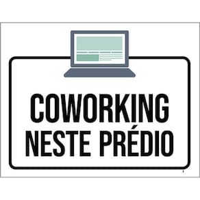 Kit 10 Placas Coworking Neste Prédio Desenho