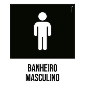 Kit 3 Placas Banheiro Masculino Desenho
