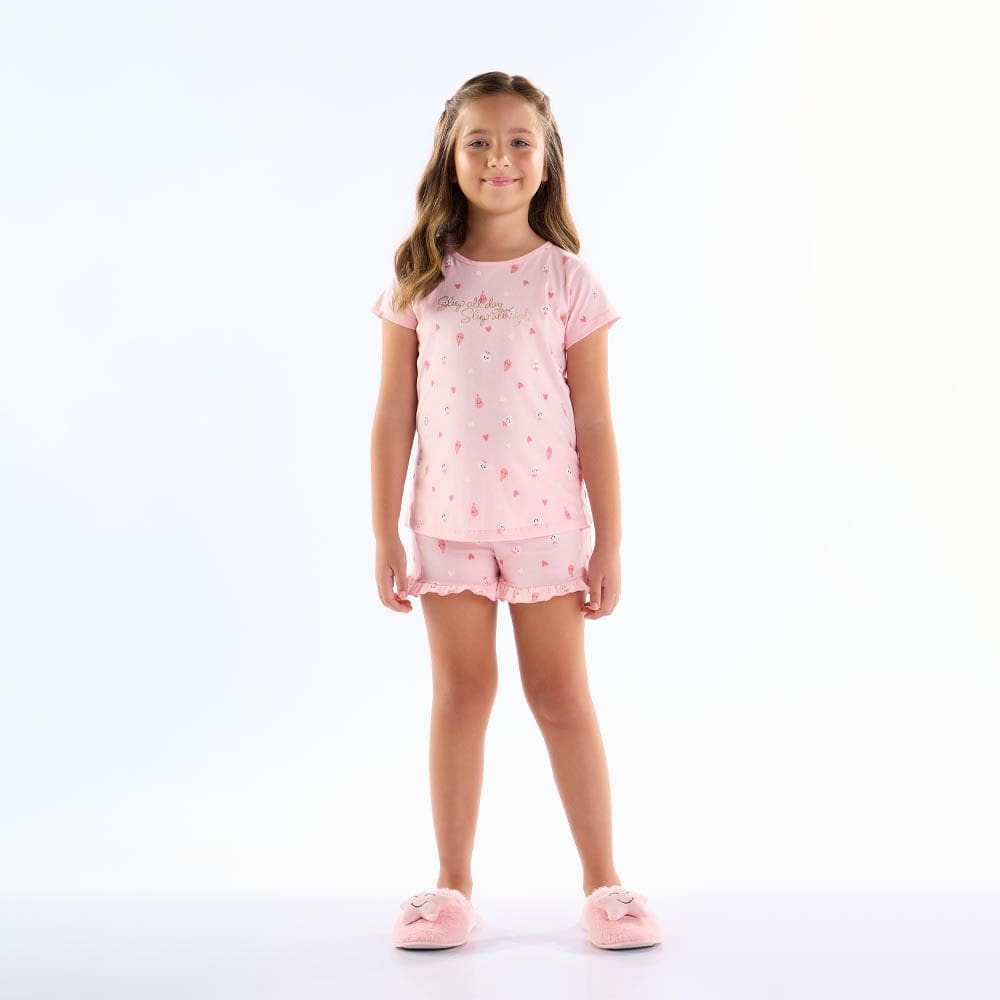 Pijama Infantil Menina - Rotativo Rose - 200613-262