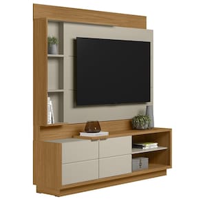 Estante Painel Para TV 60 Pol 180cm Atlas L06 Nature/Off White - Mpozenato
