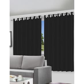 Cortina Blackout Preto Com Ilhós - 280X140Cm