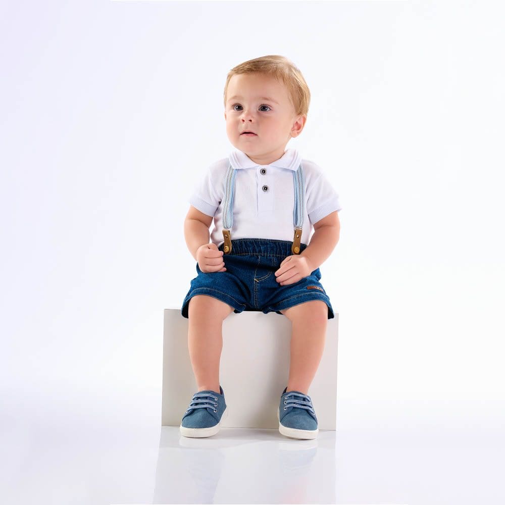 Conjunto Bebê Menino - Branco - 50572-3