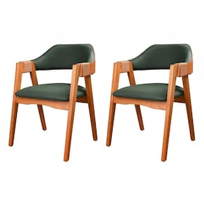 Kit 2 Cadeiras em Madeira Maciça Estofada com Braço Living Outdoor Espresso Móveis Imbuia/Vrede