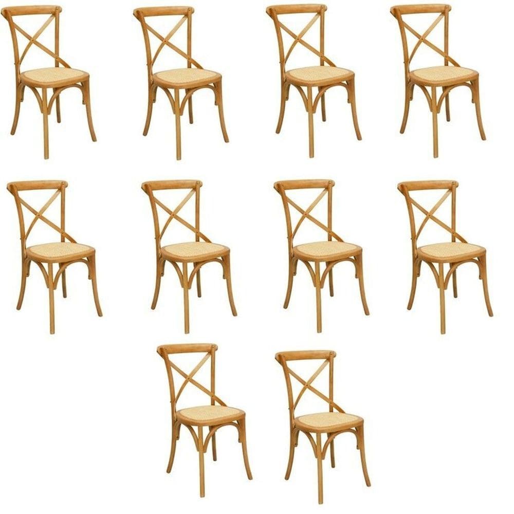 Kit com 10 Cadeiras de Jantar Katrina Bétula