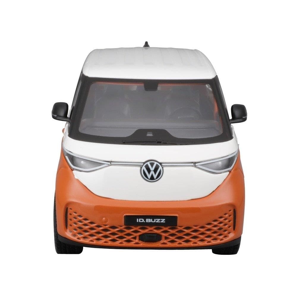 Carrinho Maisto 1:24 VW 2023 Id Buzz Branco e Laranja