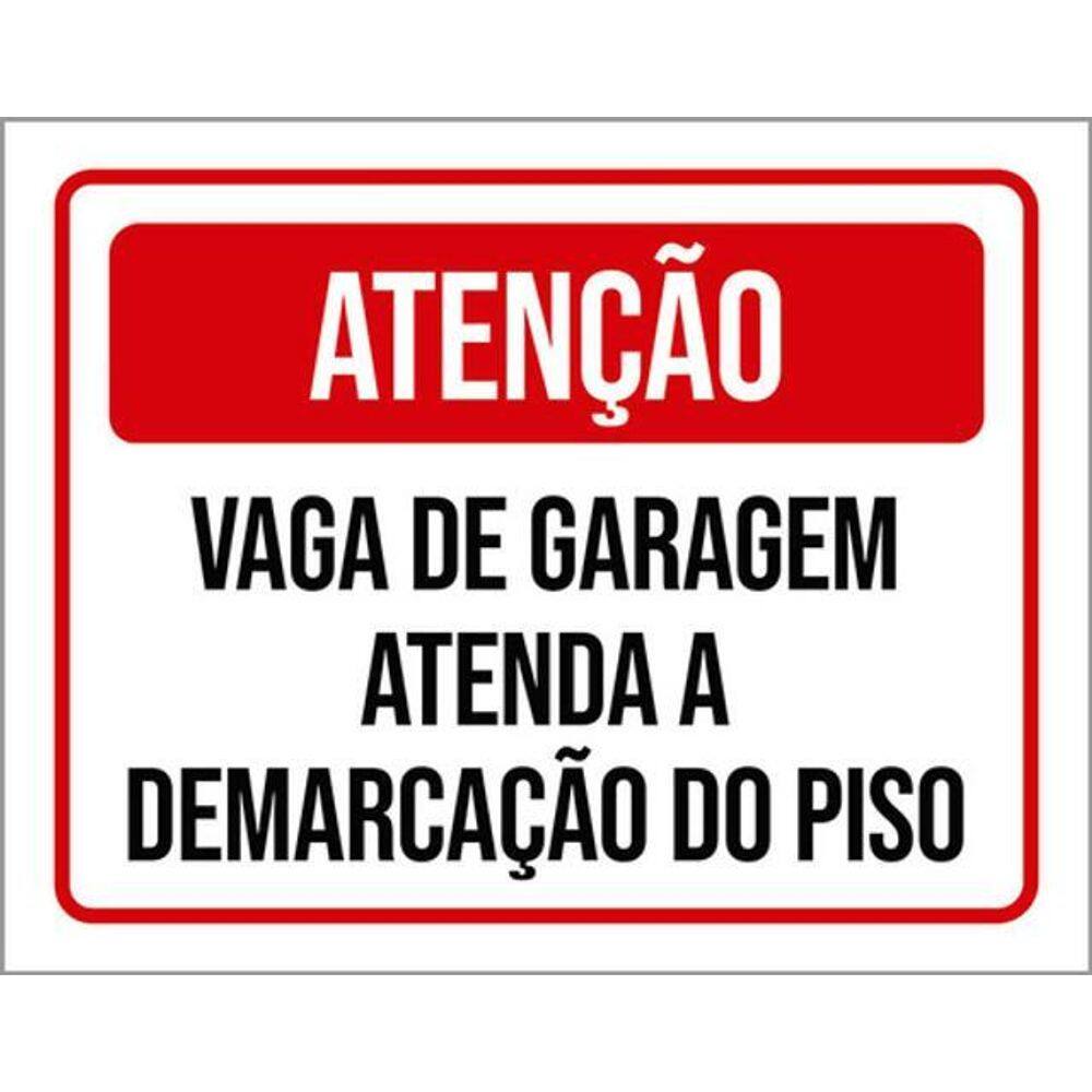 Kit 5 Placas Atenção Vaga Garagem Atenda Demarcação Piso