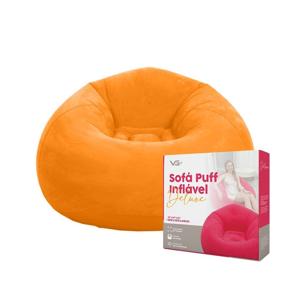 Sofá Poltrona Puff Inflável Deluxe Aveludado Vg+
