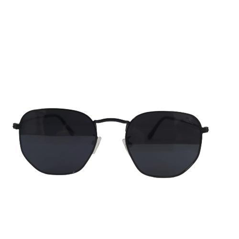 Óculos De Sol Hexagonal Unissex Preto Uv400
