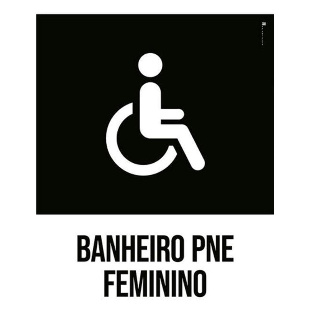 Kit 3 Placas Banheiro Pne Feminino Desenho