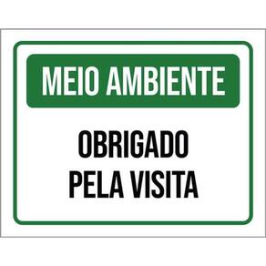 Kit 5 Placas Meio Ambiente Obrigado Pela Visita Verde