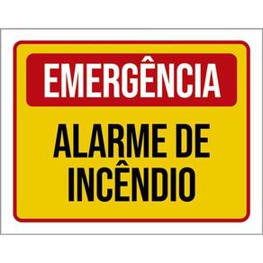 Kit 5 Placas Sinalização - Emergência Alarme De Incêndio