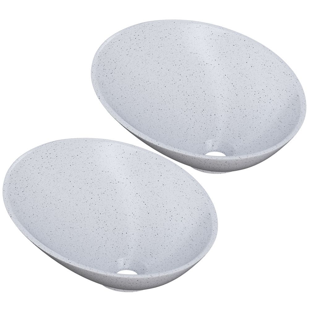 Kit 02 Cubas de Apoio Meia Lua Para Banheiro Lavabo C01 BM38W Branco Granit - Lyam