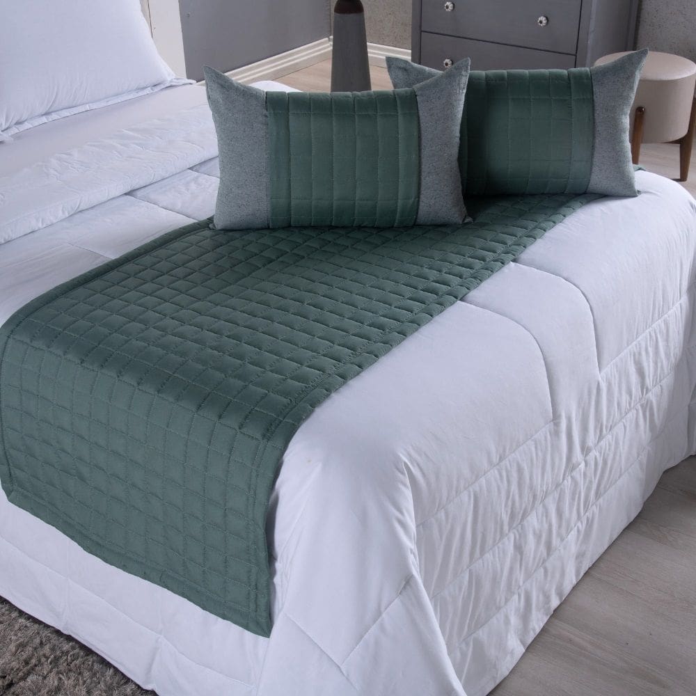 Peseira King Aurora 5 peças Percal Verde