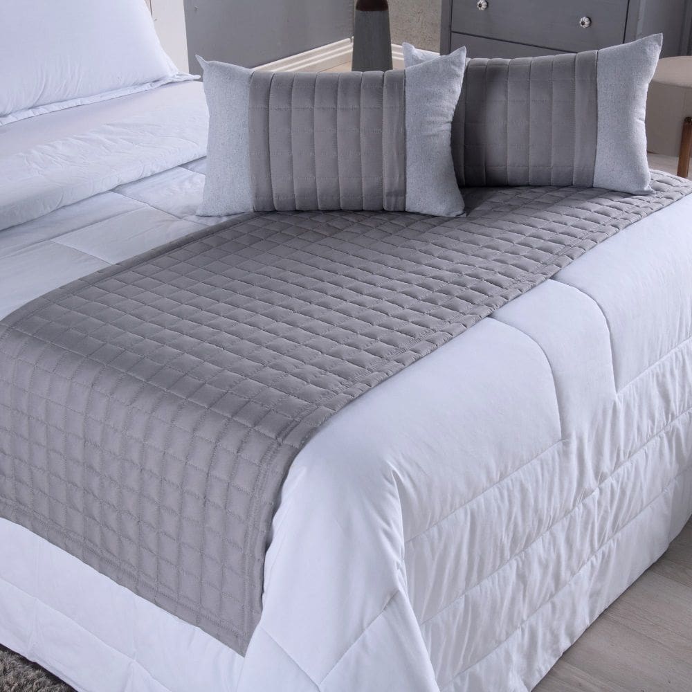 Peseira King Aurora 5 peças Percal Cinza