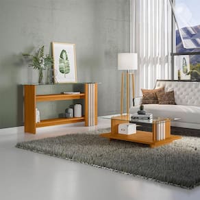 Aparador e Mesa de Centro Ambiente Frizz Cinamomo Off White - Madetec