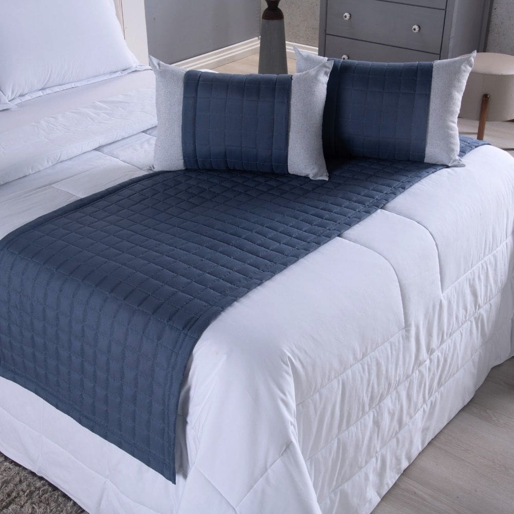 Peseira King Aurora 5 peças Percal Azul