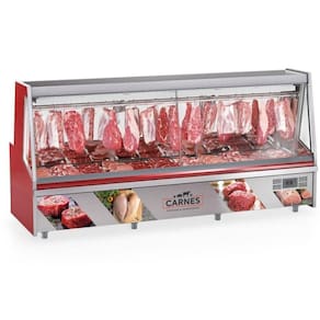 Balcão Frigorífico Premium Turino Sem Depósito Gatp300a Gelopar Expositor De Carnes Vermelho 220v