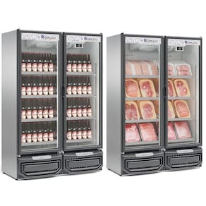 Expositor Vertical 2 Portas De Vidro Gcbc950 Gelopar Refrigerador 957 Litros Inox 220v