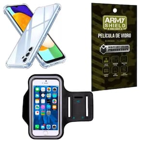 Capa Capinha para Galaxy A55 + Braçadeira + Pelicula de Vidro 3D - Armyshield