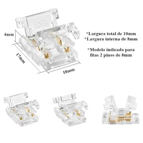 Kit Com 10 Emenda De Fitas Led Modelo 2835 12V/24V 8mm Gaya