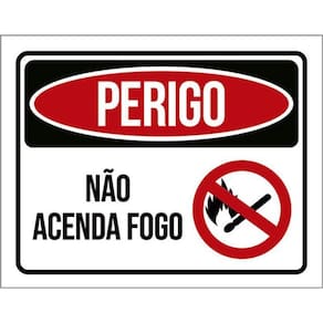 Kit 5 Placas Perigo Não Acenda Fogo Ícone 36X46