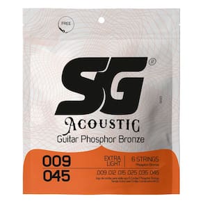 Encordoamento SG Acoustic (Phosphor Bronze) 009 para Violão Aço - Extra Light (Extra Leve)