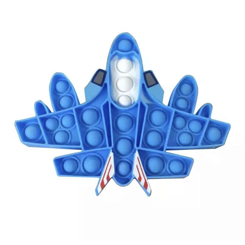 Pop It Fidget Toy Pop Bubble Avião Azul Brinquedo