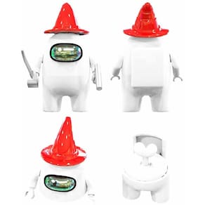 Boneco Blocos De Montar Among Of Us Skin Impostor Branco