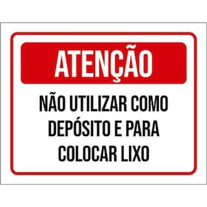 Kit 5 Placas Não Utilizar Depósito Colocar Lixo 36X46