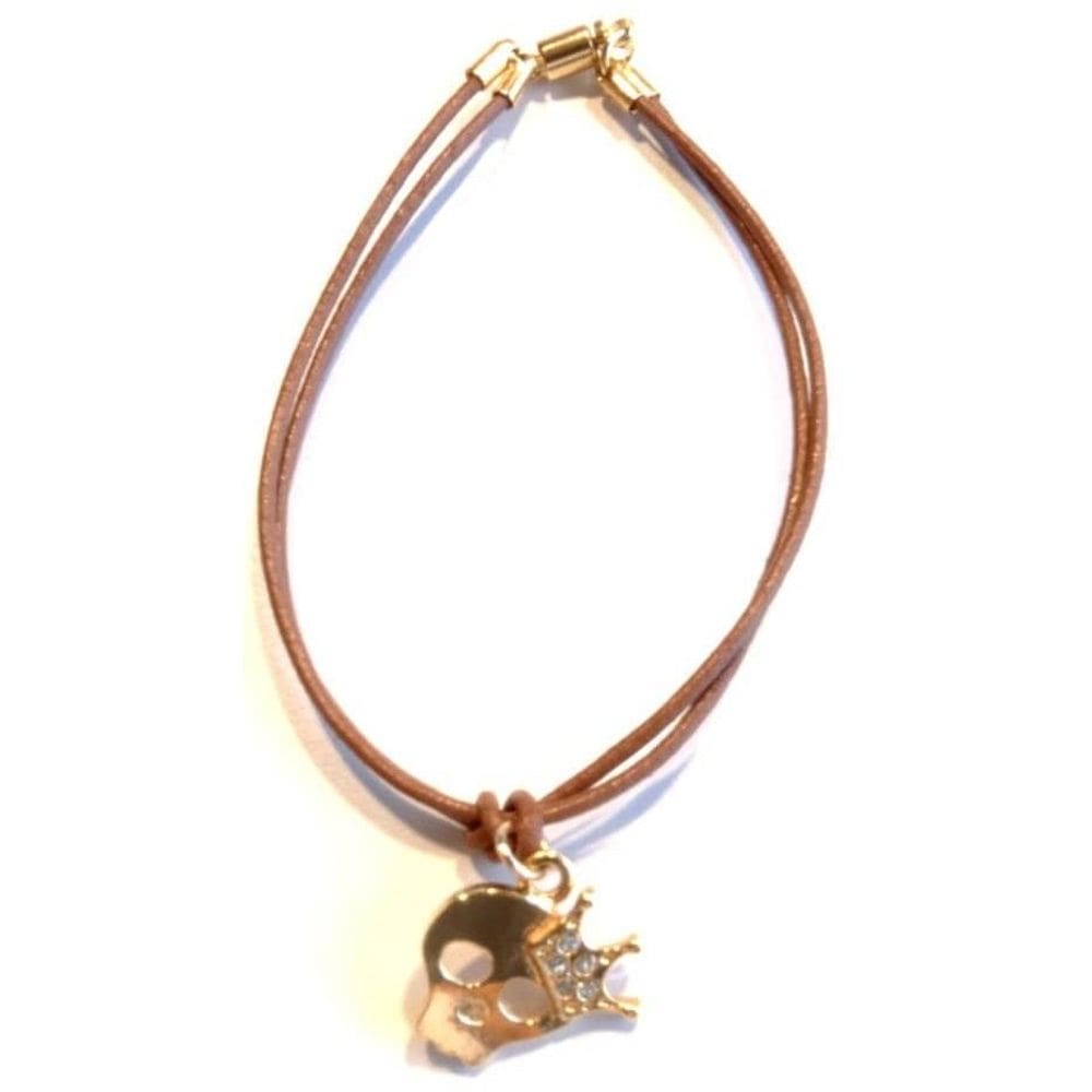 Pulseira De Couro Caveirinha