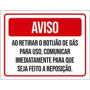 Kit 5 Placas Aviso Retirar Botijão Gás Comunicar
