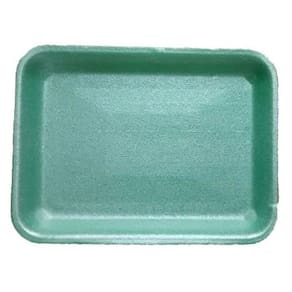 Kit 400 Bandeja De Isopor Verde B02 Rasa - 21X14X1,8Cm