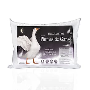 Travesseiro Pluma De Ganso Extra Macio Premium 1 Pç Barato