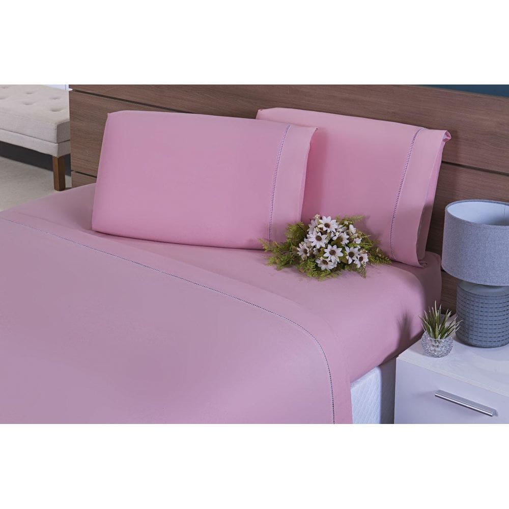 Lençol Solteiro 2 Peças C/Elástico Percal 100% Algodão 200