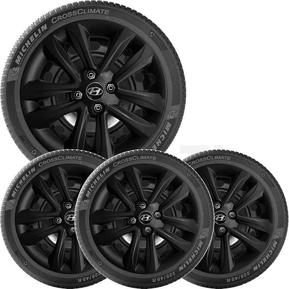 4X Calota Esportiva Hb20 Hb20S Aro14 Preto Com Emblema 191Cb