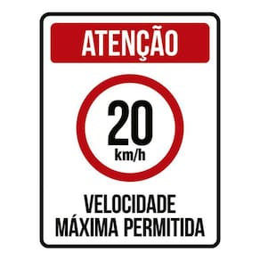 Kit 5 Placas Velocidade Máxima 20Km Máximo 36X46