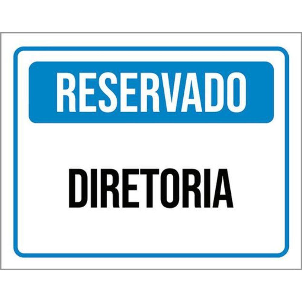 Kit 3 Placas Reservado Diretoria Azul