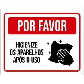 Kit 5 Placas Academia - Higienize Aparelhos Após Uso