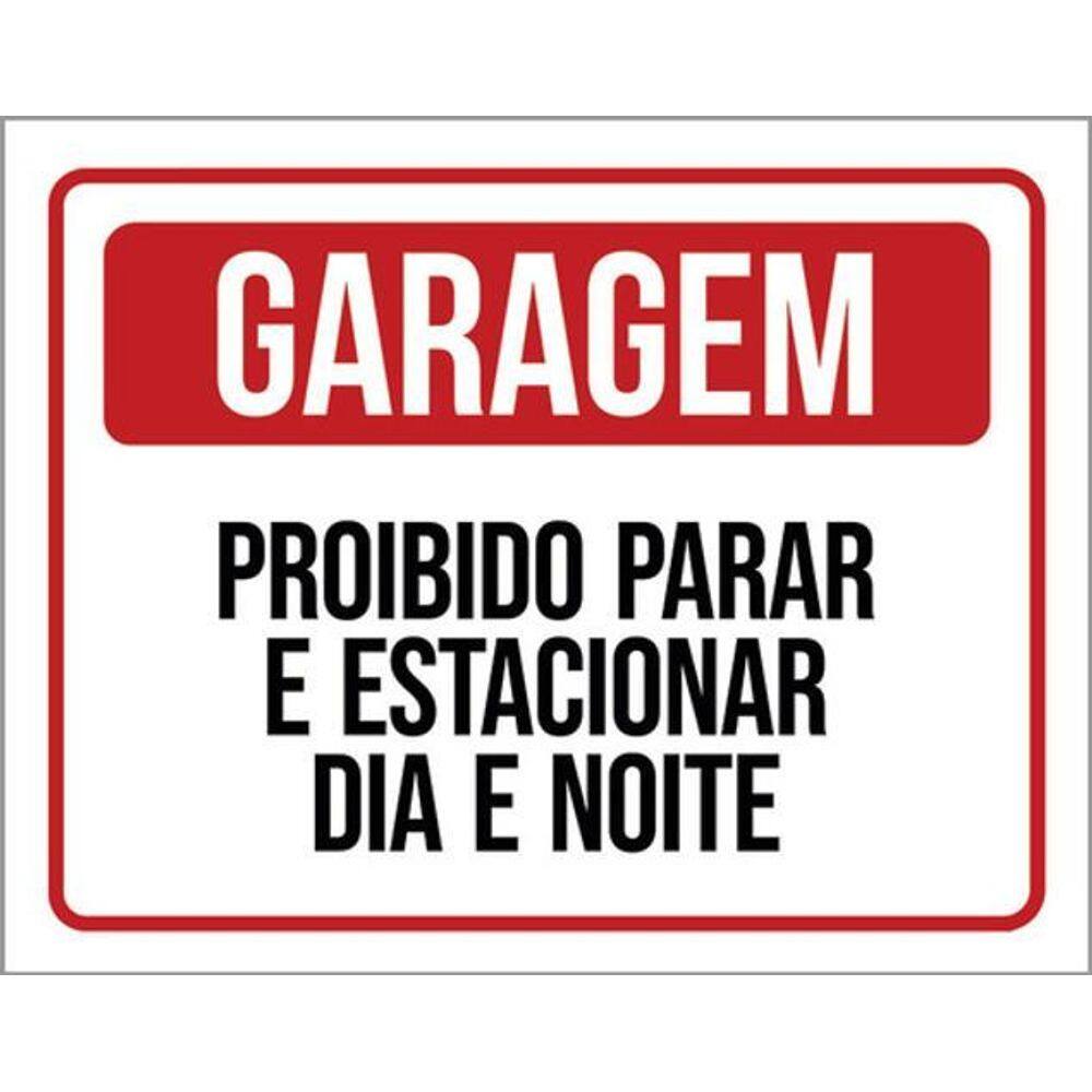 Kit 5 Placas De Sinalização - Garagem Proibido Estacionar