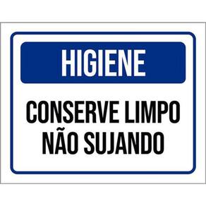 Kit 5 Placas Higiene Conserve Limpo Não Sujando Azul