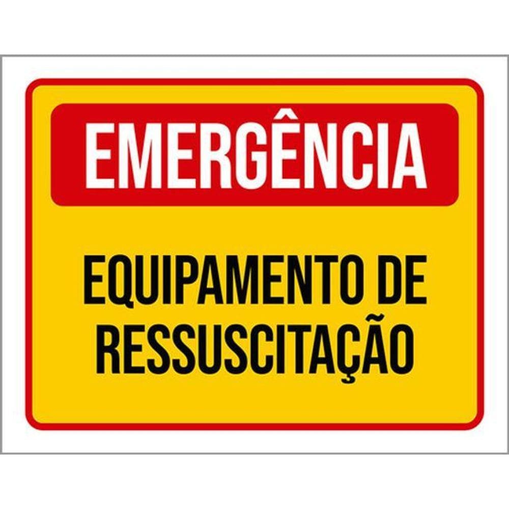 Kit 5 Placas Emergência Equipamento Ressuscitação 36X46