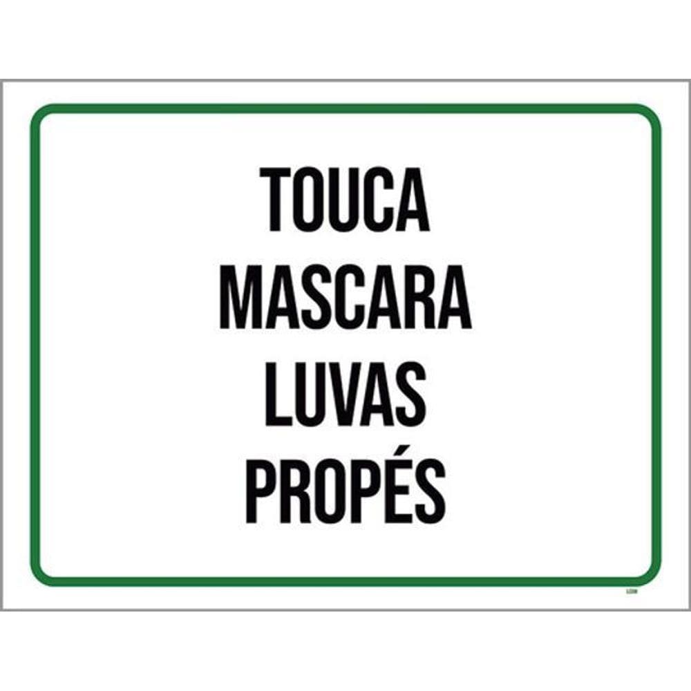 Kit 5 Placas Sinalização - Touca Máscara Luvas Propés