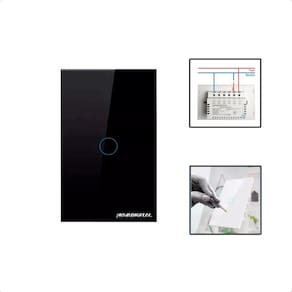 Interruptor Zigbee Touch 1 Botão Inteligente 4X2 - Preto