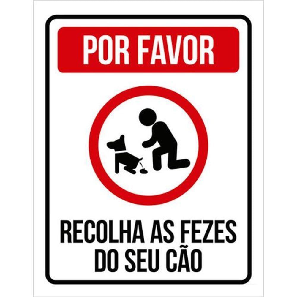Kit 3 Placas Por Favor Recolha Fezes Seu Cão