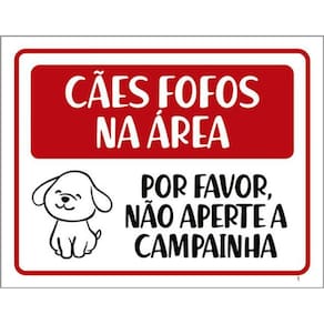 Kit 5 Placas Cães Fofos Não Aperte Campainha 36X46