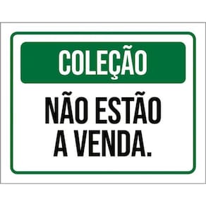 Kit 5 Placas Coleção Não Estão Venda Verde 36X46