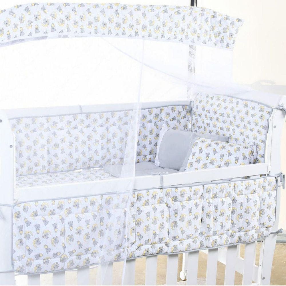 Jogo De Berço 3 Peças Cinza