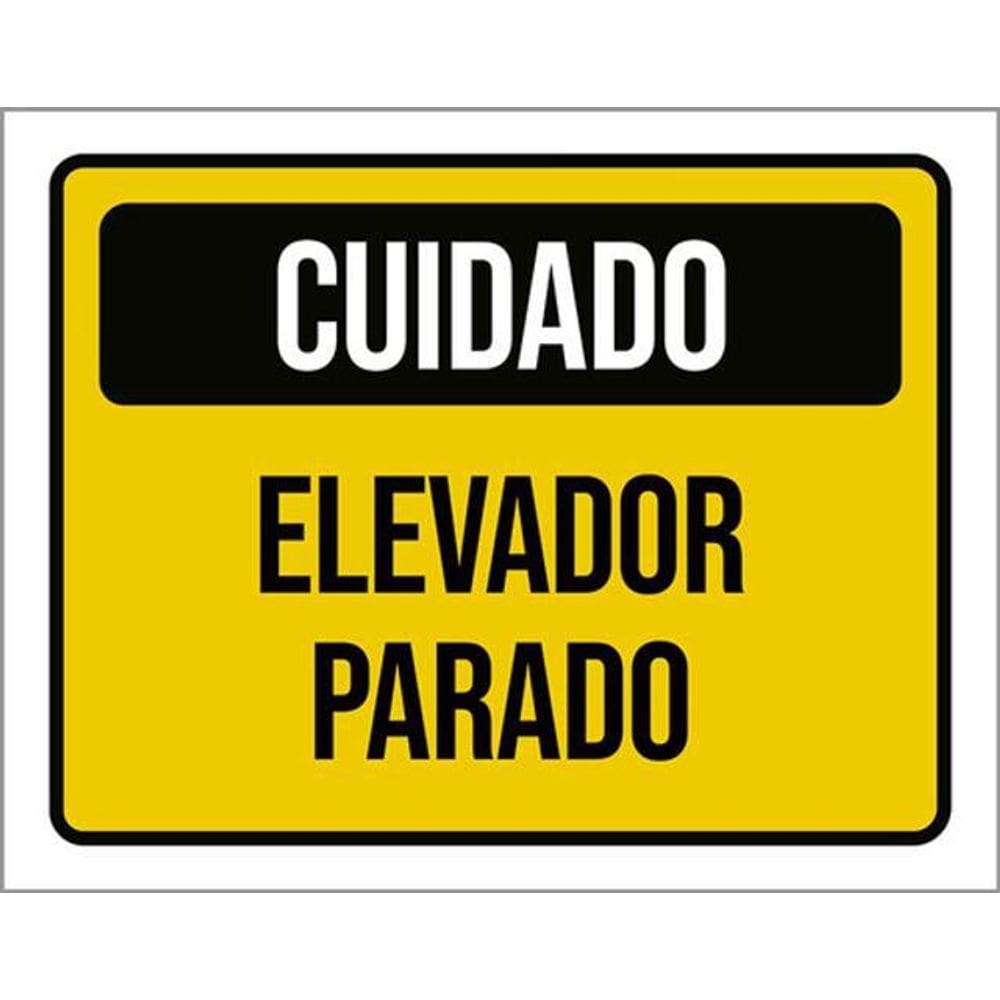 Kit 5 Placas Cuidado Elevador Parado 36X46