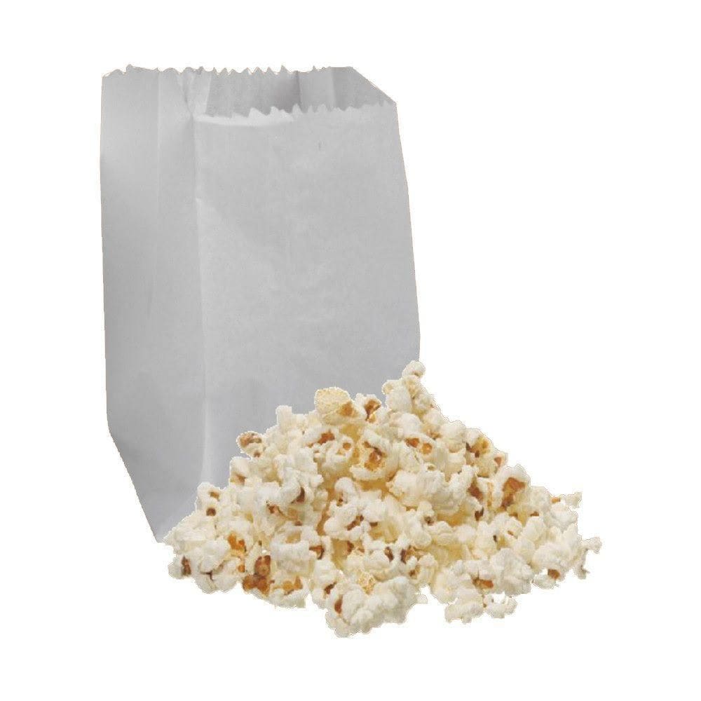 500 Saco De Papel Branco Pipoca Nº2 Pipoqueiro 8X14 1Pct
