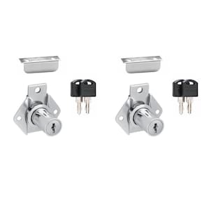 02 Fechadura Porta Gaveta Armario Moveis Cromada 31Mm